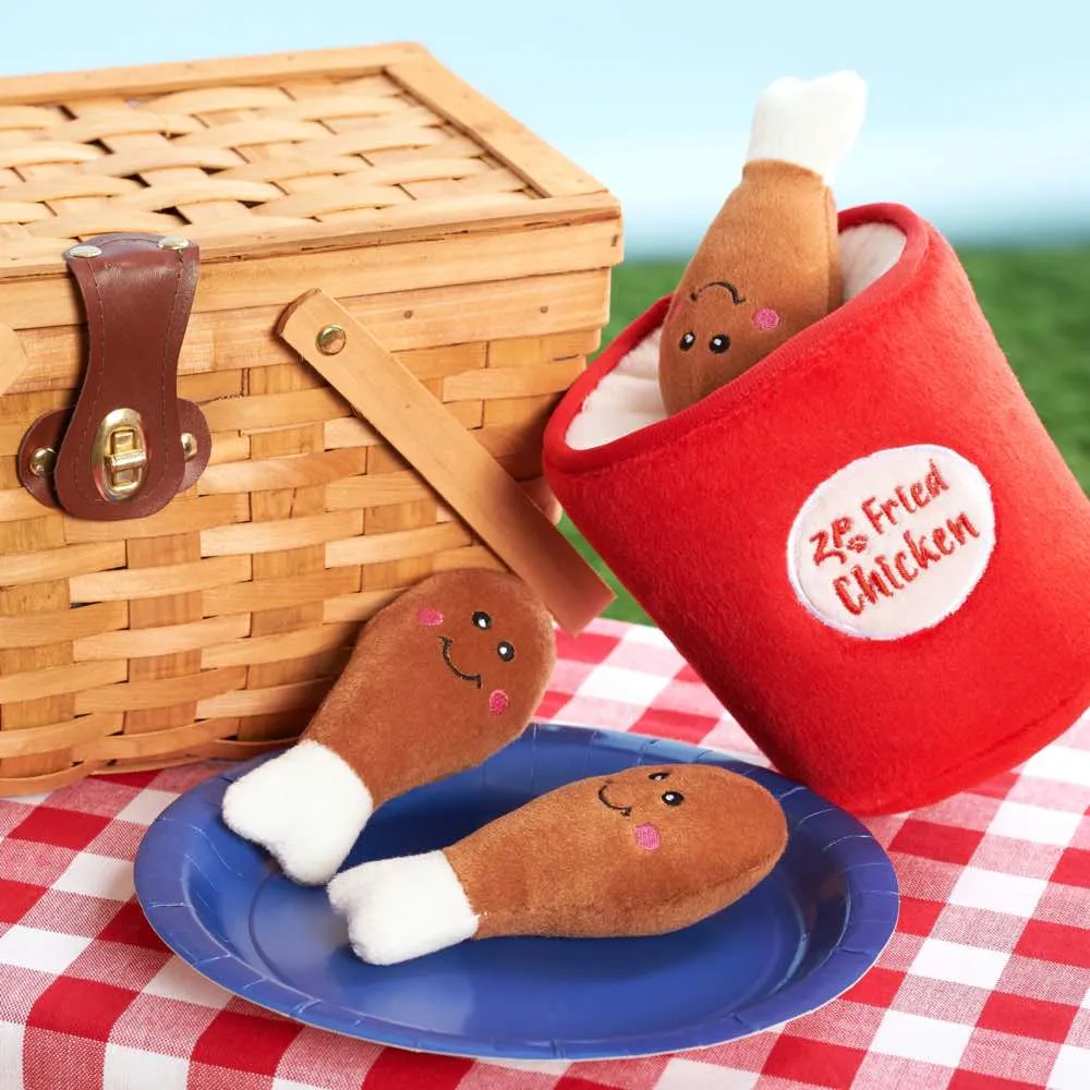 ZippyPaws Zippy Burrow Chicken Bucket Plush Dog Toy